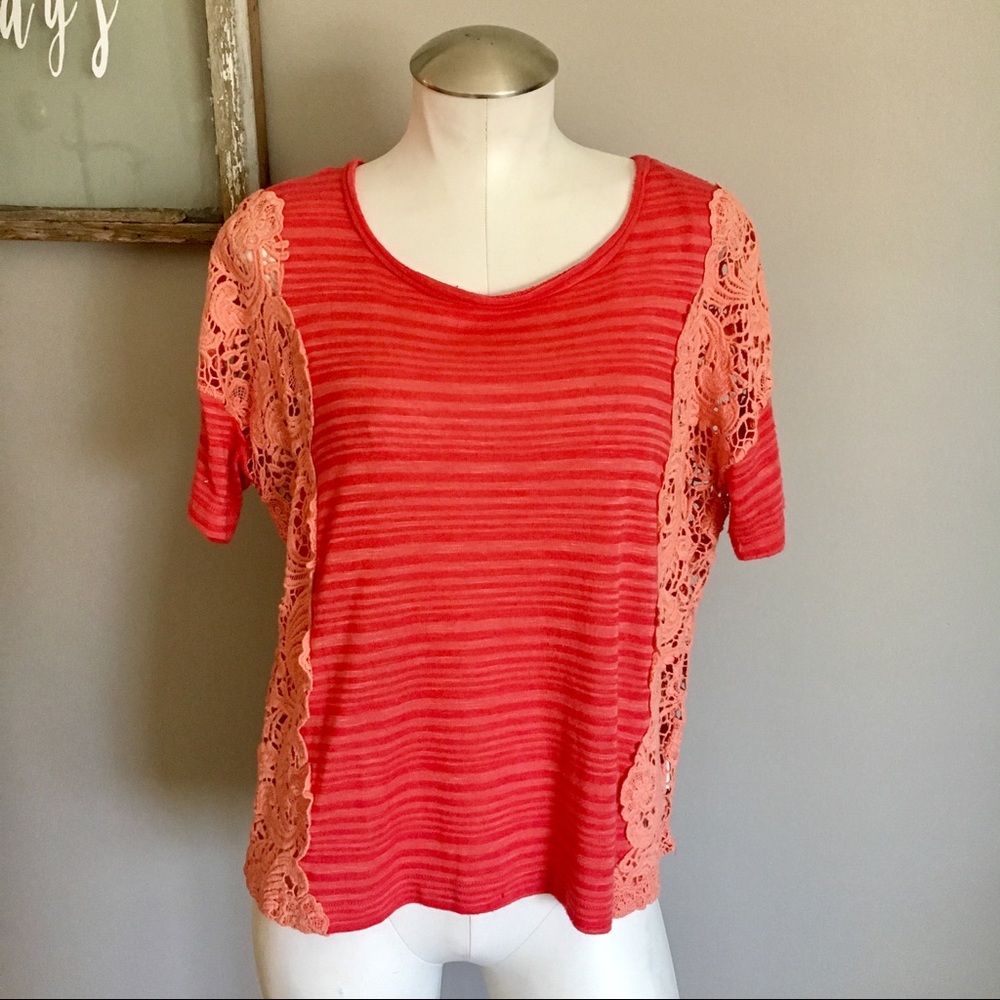 Free People We The Free Lace Sides Boxy Top